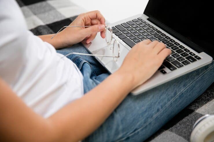 a man working on laptop